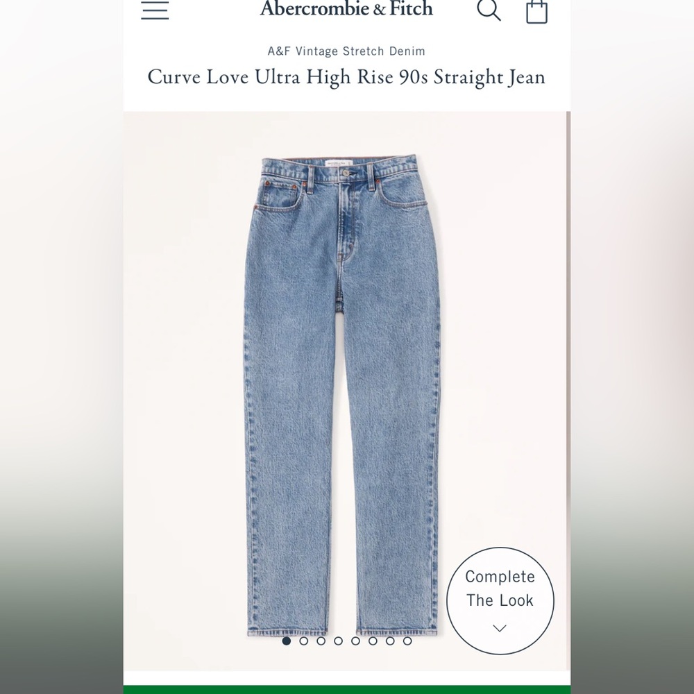 Abercrombie Ultra High Rise Curve Love 90s Straight Jean- 32/14